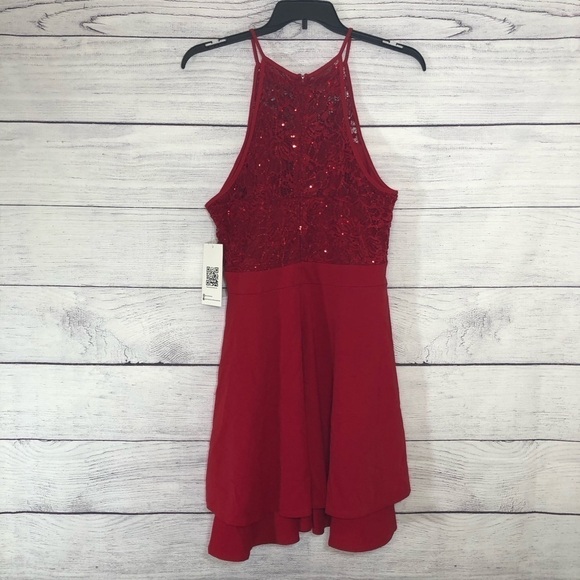 NWT Emerald Sundae Red Lace Mini Dress Sz 1X - Picture 4 of 5